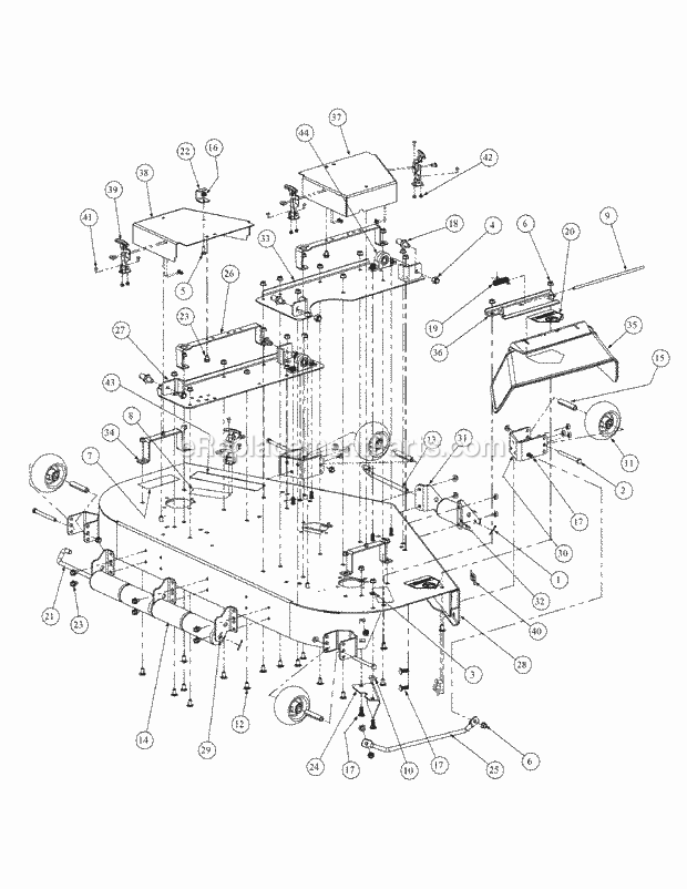 Fabricated Deck Assembly 54-Inch (Nov. 2003 & 2 Diagram and Parts List for M54-HN 53BB5ETW750 Cub Cadet Sprayer